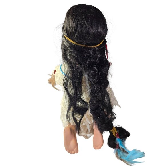Praying Doll Native American Indian 2001 VTG Porcelain Kelly J RuBert Feathers - Picture 4 of 15